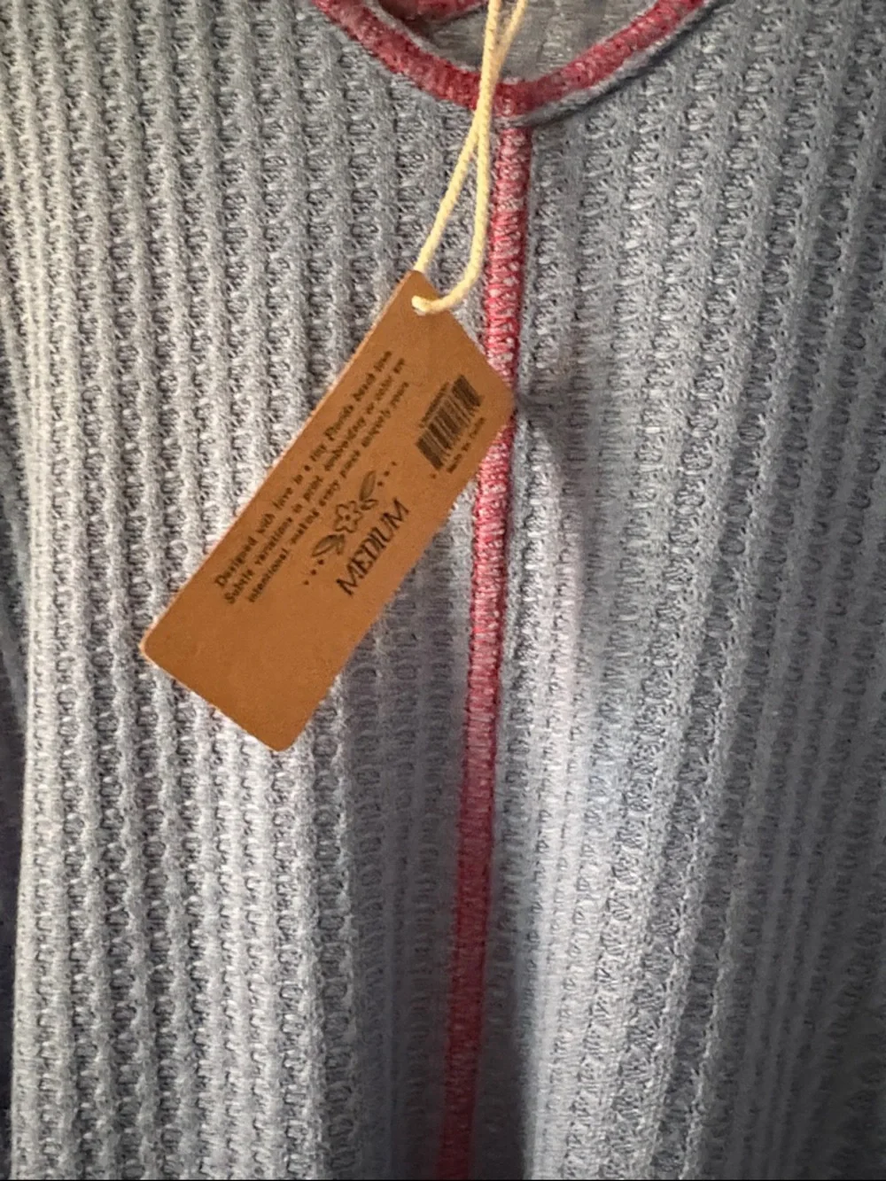 Natural Life Ava Cover Up Blue Knit Swing Tank with Red Contrast Stitching Sz M - Picture 8 of 8